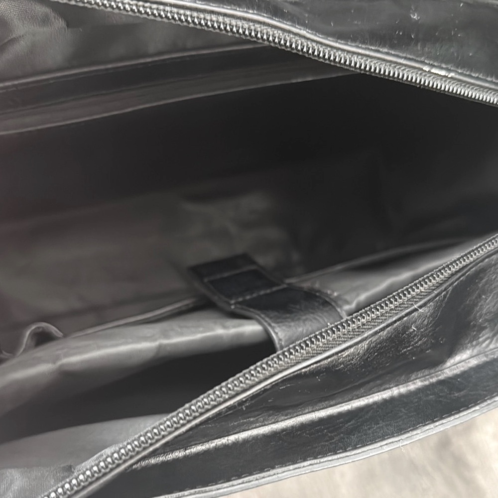 BEIS Vegan Leather Black Structured Work Tote w/Handles & Crossbody Strap - Picture 13 of 16